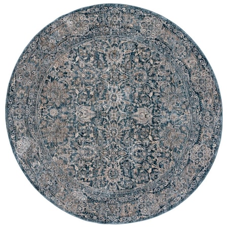 Safavieh 6 ft. 4 in. x 6 ft. 4 in. Valencia 500 Power Loomed Round Area Rug, Blue VAL570M-6R
